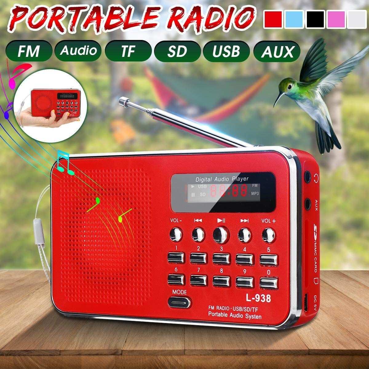 Portable Radio FM/AM/MP3/AUX Digital Key Selection Wireless Telescopic 87.5-108MHZ Not Specified