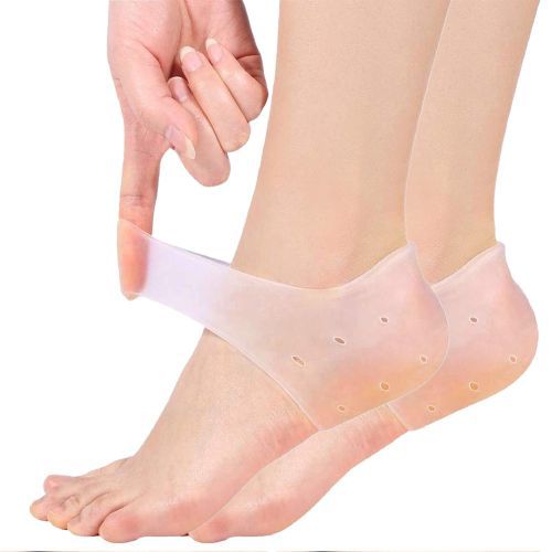 2 Pairs Silicone Heel Protectors Cushions Heel Cups For Plantar Fasciitis