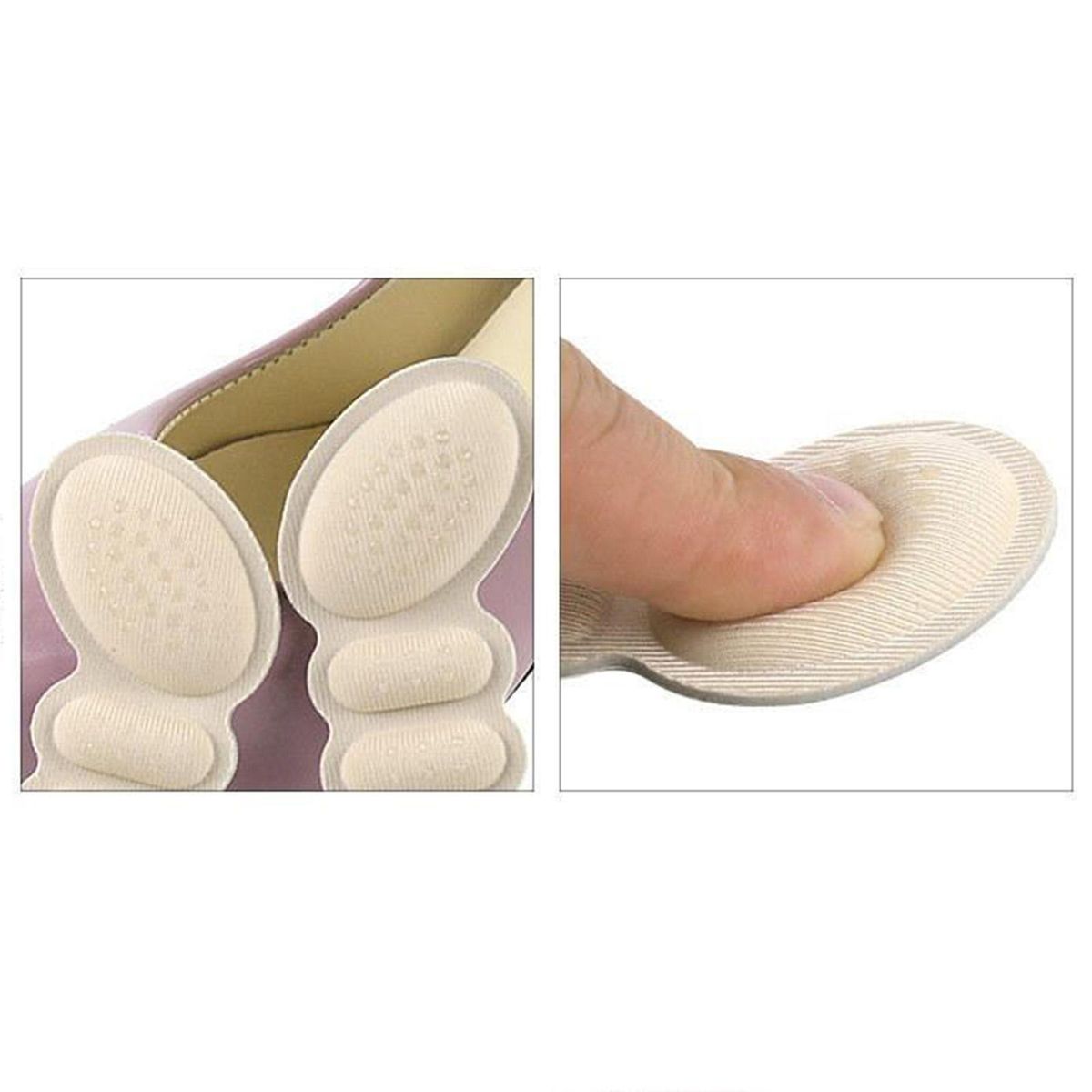2Pcs Women Butterfly Shape Heel Cushion Pads Anti Beige 6mm Thick