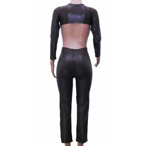 Emfed Celadon Metallic Cutout Jumpsuit