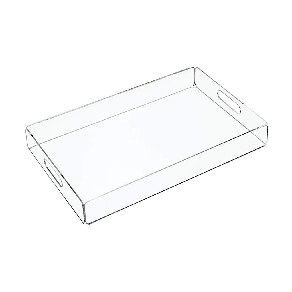Rectangle Serving Tray Acrylic Decorative Tray Organiser For Clear