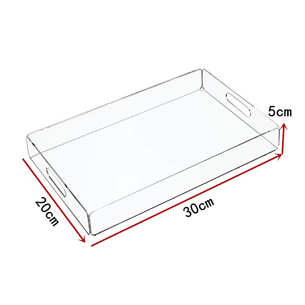 Rectangle Serving Tray Acrylic Decorative Tray Organiser For Clear