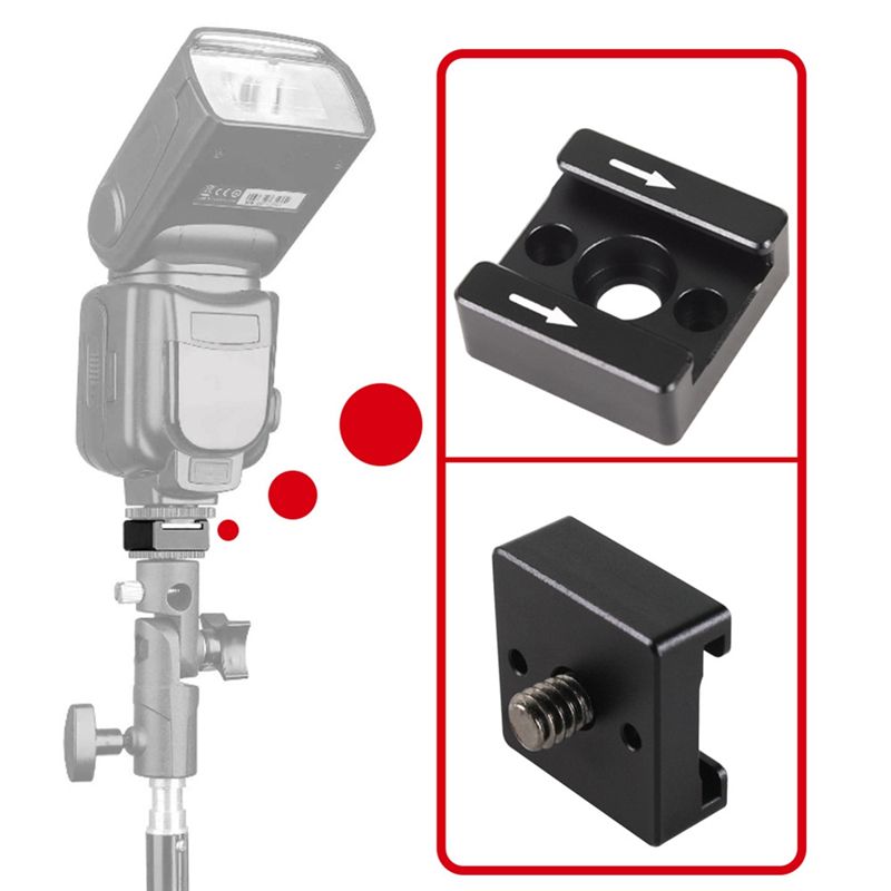 1Set 14 Thread Cold Hot Shoe Mount Adapter for DSLR Camera Cage Flash LED Light Microphone Monitor Mounting