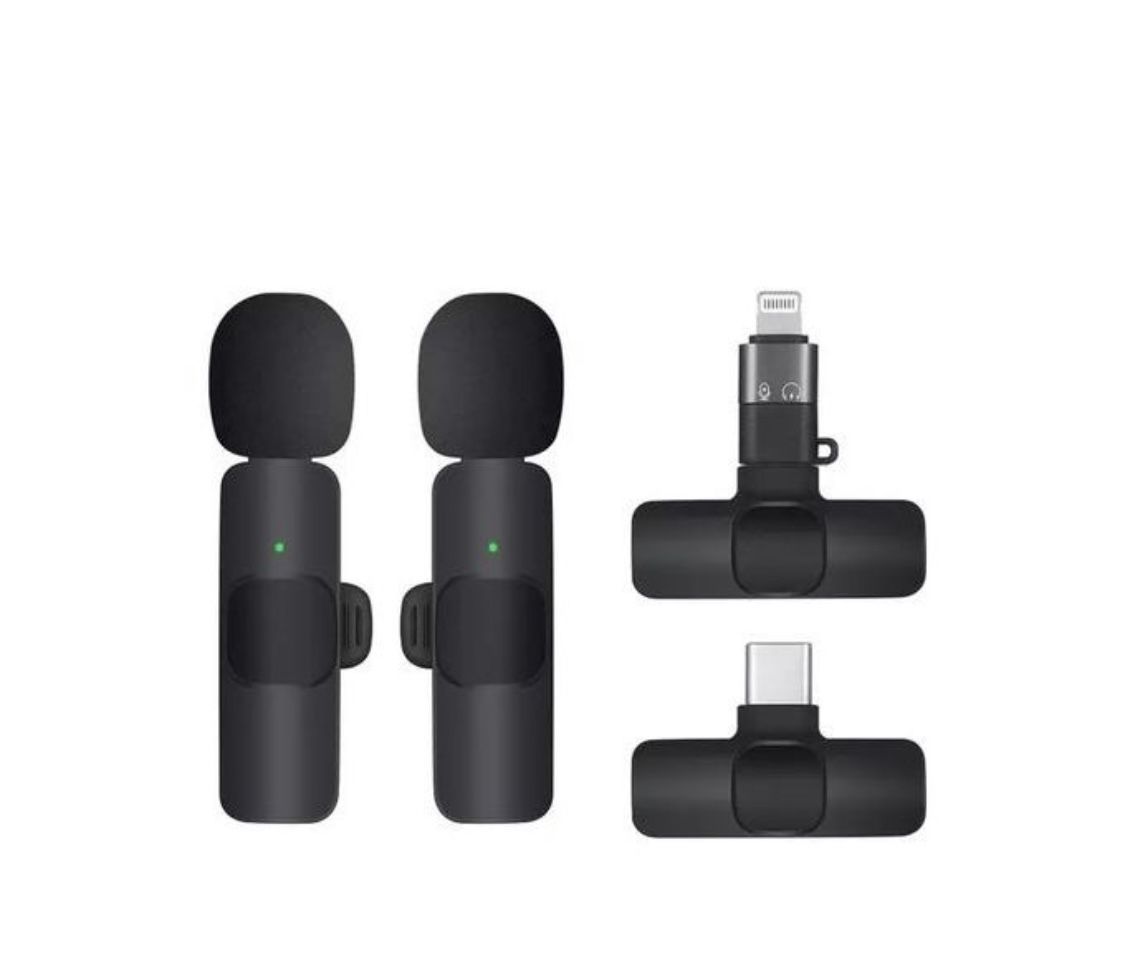 Double Wireless Microphone For Iphone And Android Type-c 2 In 1