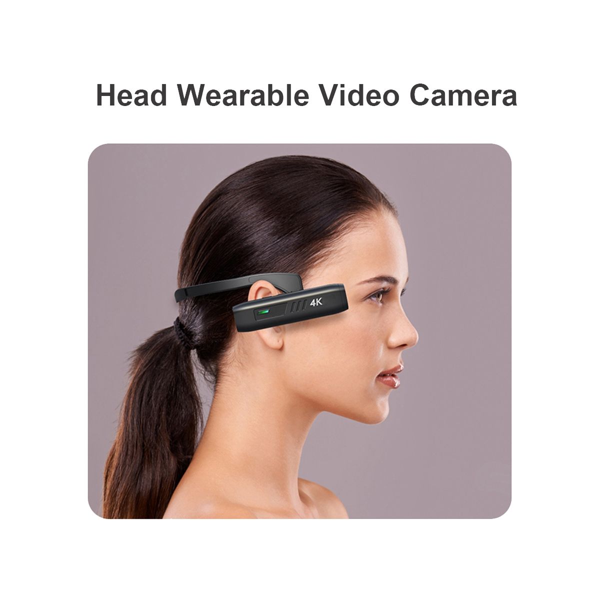 4K 30FPS Head Mounted Camera Wearable WiFi Video Camcorder Camera 120°Wide Angle Lens Anti-Shake APP Control Camera