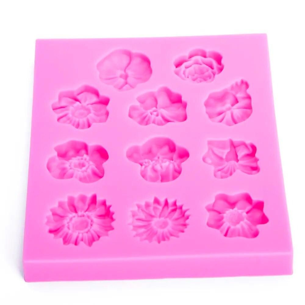Flower shape 3D Craft Relief Chocolate confectionery Silicone Mold Fondant Cake Kitchen Decorating DIY Tools FT-1095