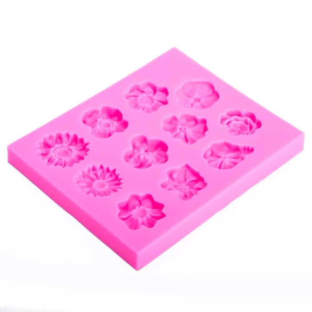 Flower shape 3D Craft Relief Chocolate confectionery Silicone Mold Fondant Cake Kitchen Decorating DIY Tools FT-1095