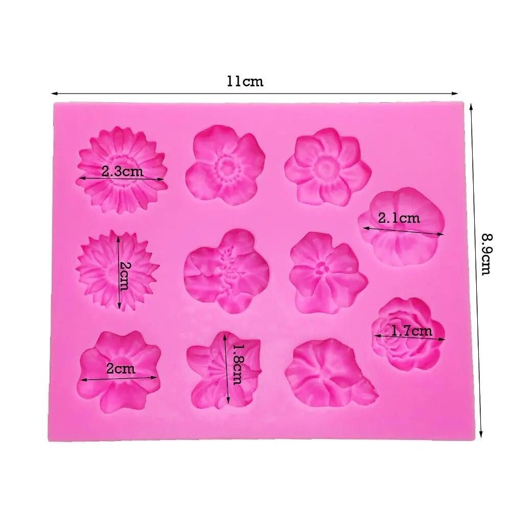 Flower shape 3D Craft Relief Chocolate confectionery Silicone Mold Fondant Cake Kitchen Decorating DIY Tools FT-1095