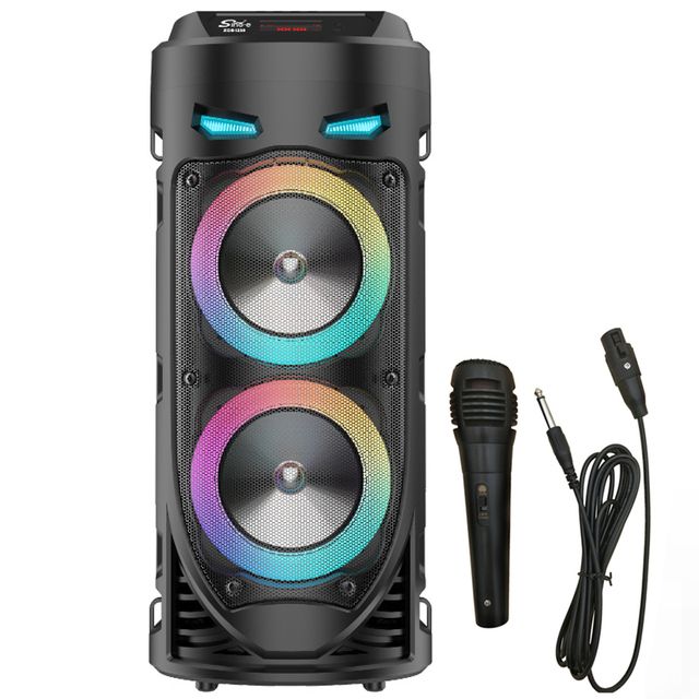 Large Square Dance Portable Bluetooth Speaker LED Colorful Light Soundbar Column KTV Soundbox Wireless Subwoofer HiFi Boombox