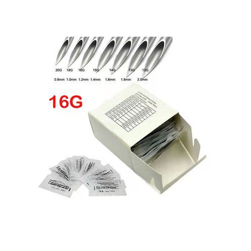 Body Piercing Needles 100 Pieces-16G