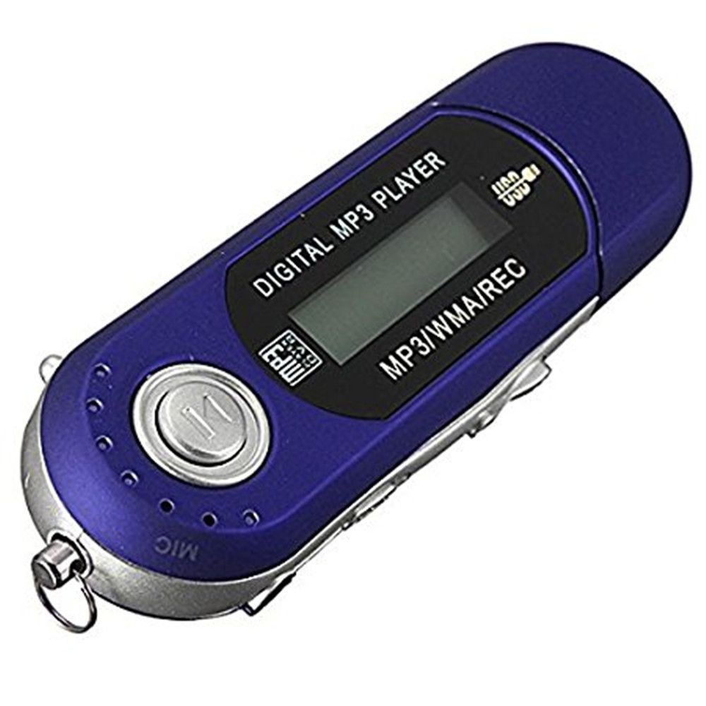 USB Flash Drive LCD Mini MP3 Player FM Radio Blue