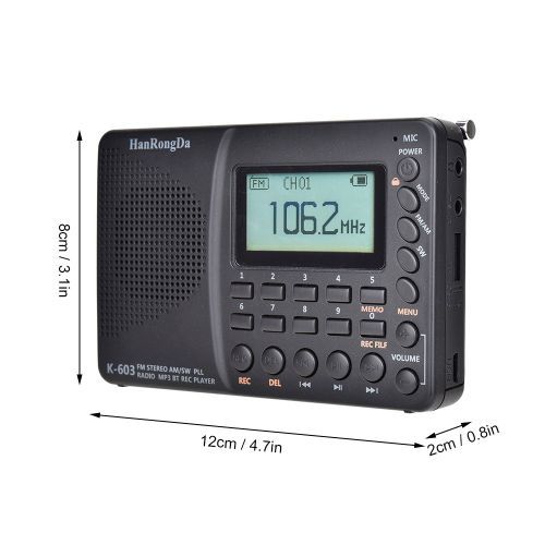 Portable Radio AM/FM/SW/BT/TF Pocket Radio USB MP3