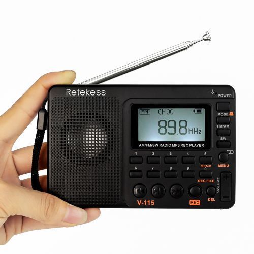 FM/AM/SW Radio Multiband Radio Receiver REC Recorder Bass Sound MP3 W