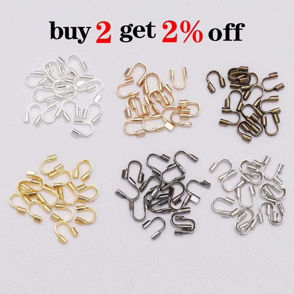 30-100pcs 4.5x4mm Wire Protectors Wire Guard Guardian Protectors loops U Shape Accessories Clasps Connector For Jewelry Making