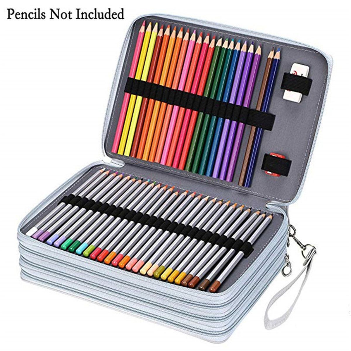 Professional Sketching Drawing Set Art Pencil Kit Artists Graphite 200 Slot Case Grey