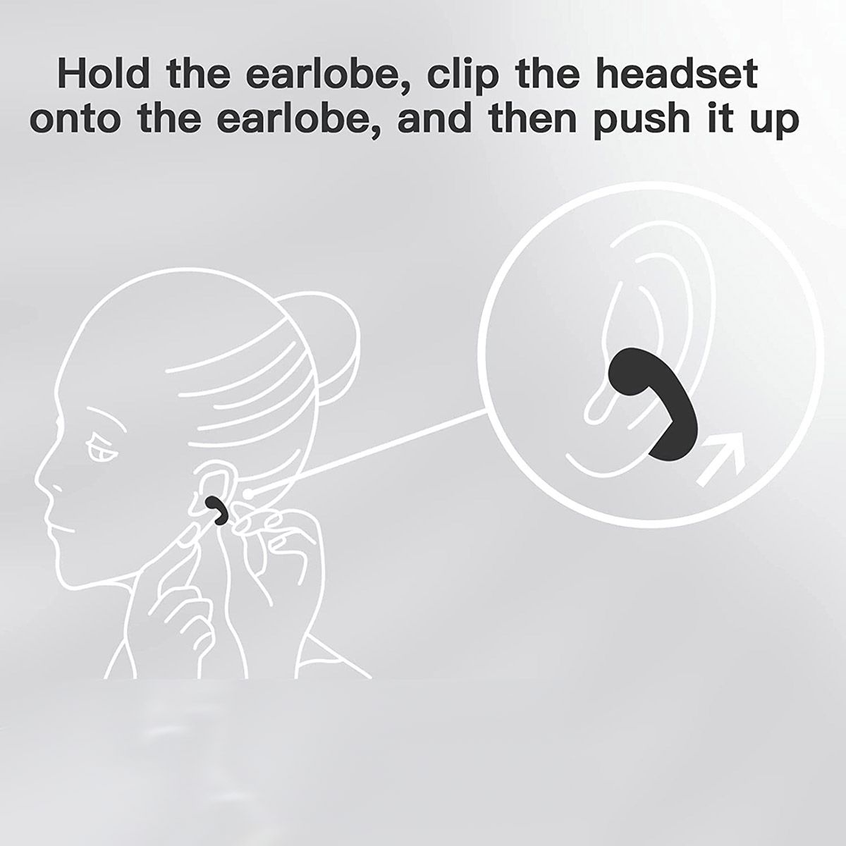 Wireless Earphone Bone Conduction Headphones Clip on Open