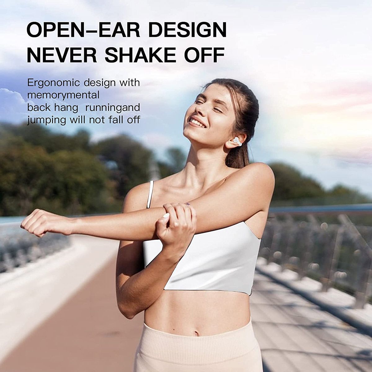 Wireless Earphone Bone Conduction Headphones Clip on Open