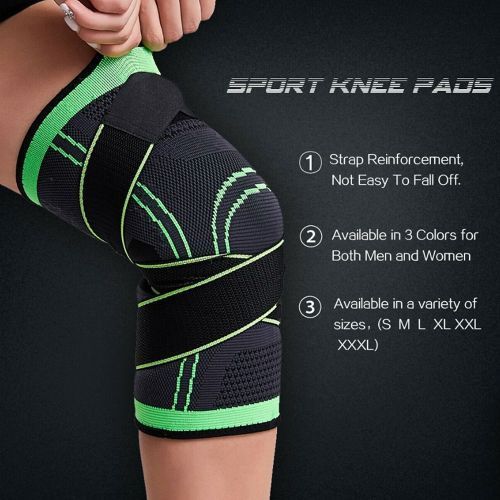 Green Knee Protective Padding Sports Pressure Strap Fitness
