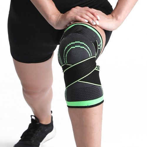 Green Knee Protective Padding Sports Pressure Strap Fitness