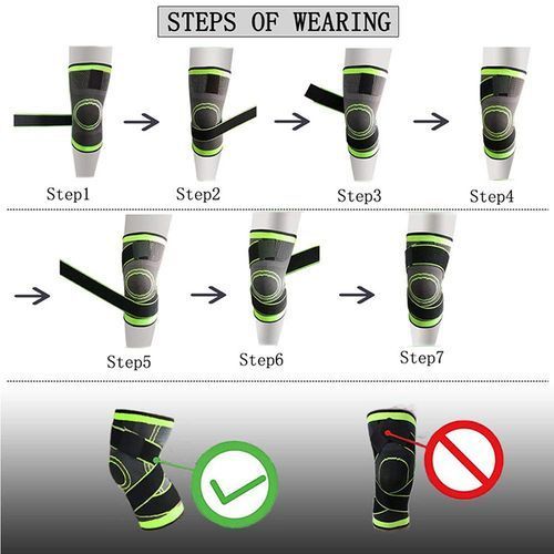 Green Knee Protective Padding Sports Pressure Strap Fitness
