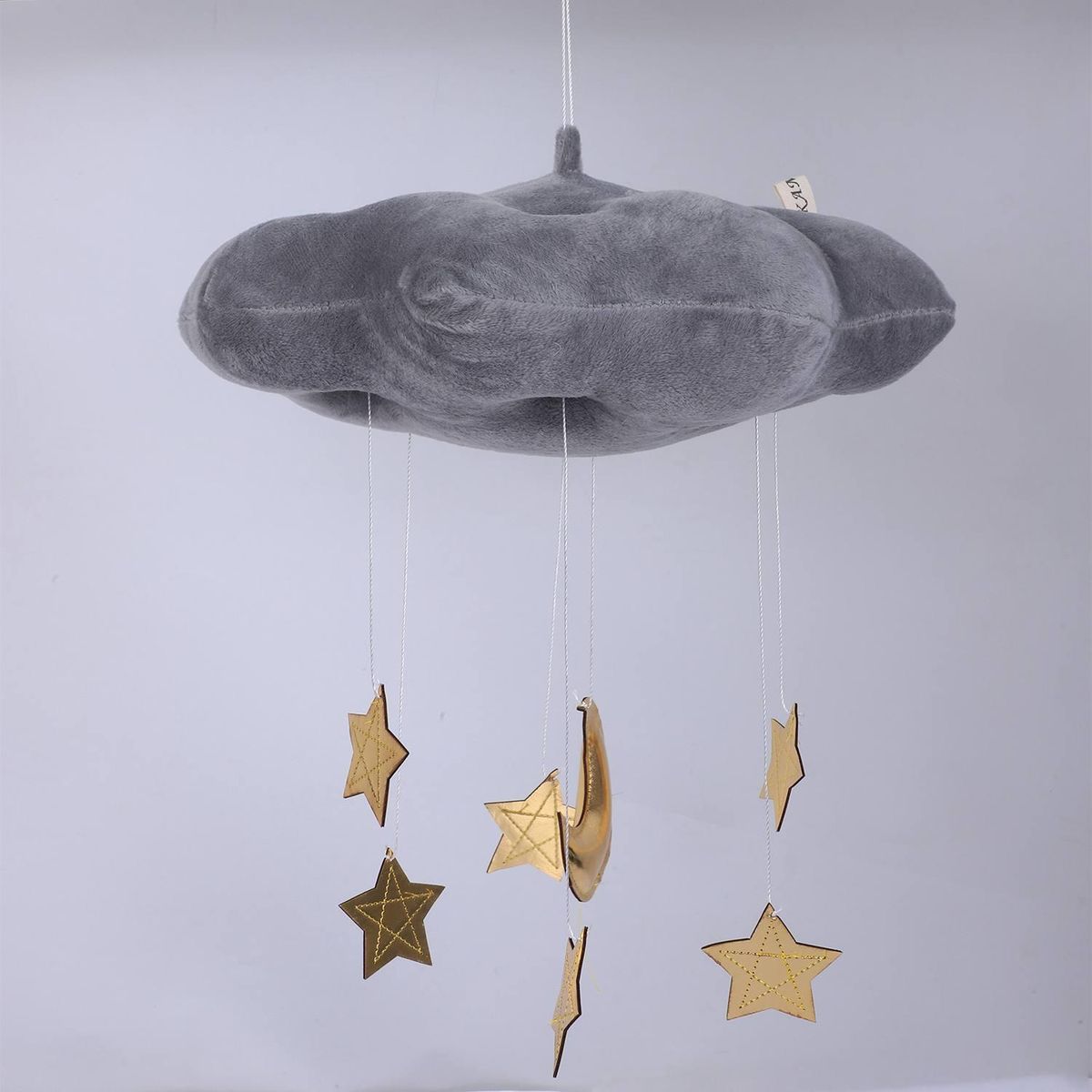 Lovely Baby Mobile Cotton Moon And Star Tent Wall Hanging Decor Toys Photo Props Kids Bedroom Decor Grey