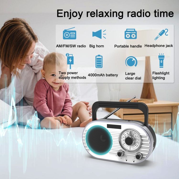 FM/AM/SW Multi-band Radio Rechargeable Music Player