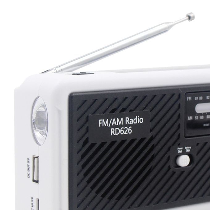 4Way Powered Emergency Radio Solar Crank Battery AMFM Alert Radio