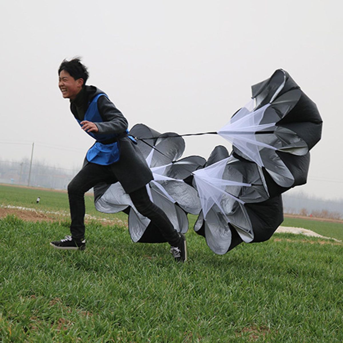 Drag Umbrella Soccer Speed Strength Parachute Black