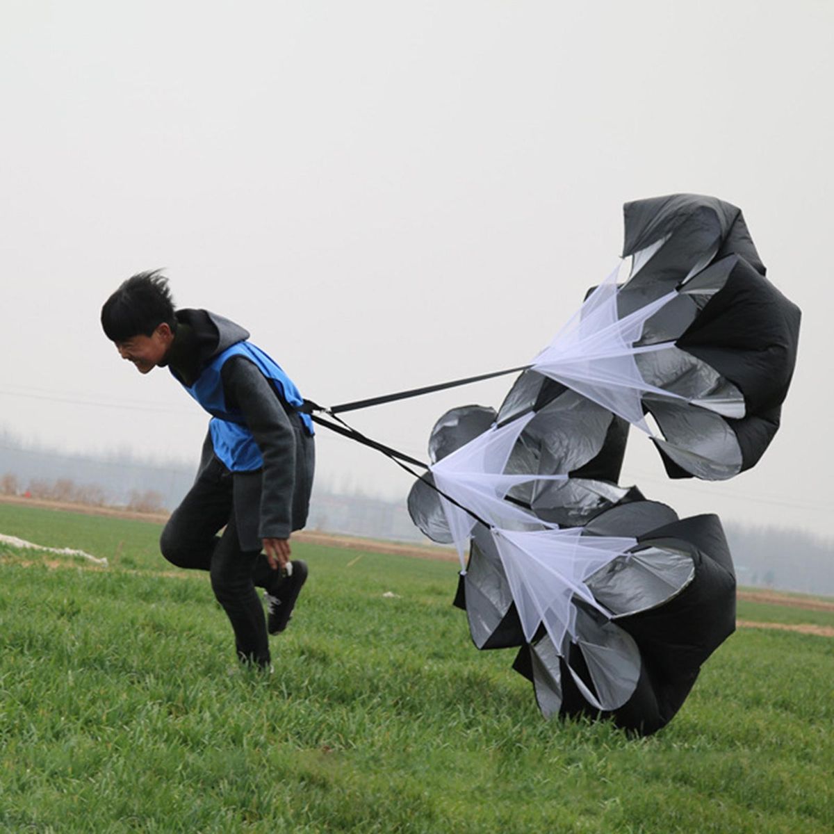 Drag Umbrella Soccer Speed Strength Parachute Black