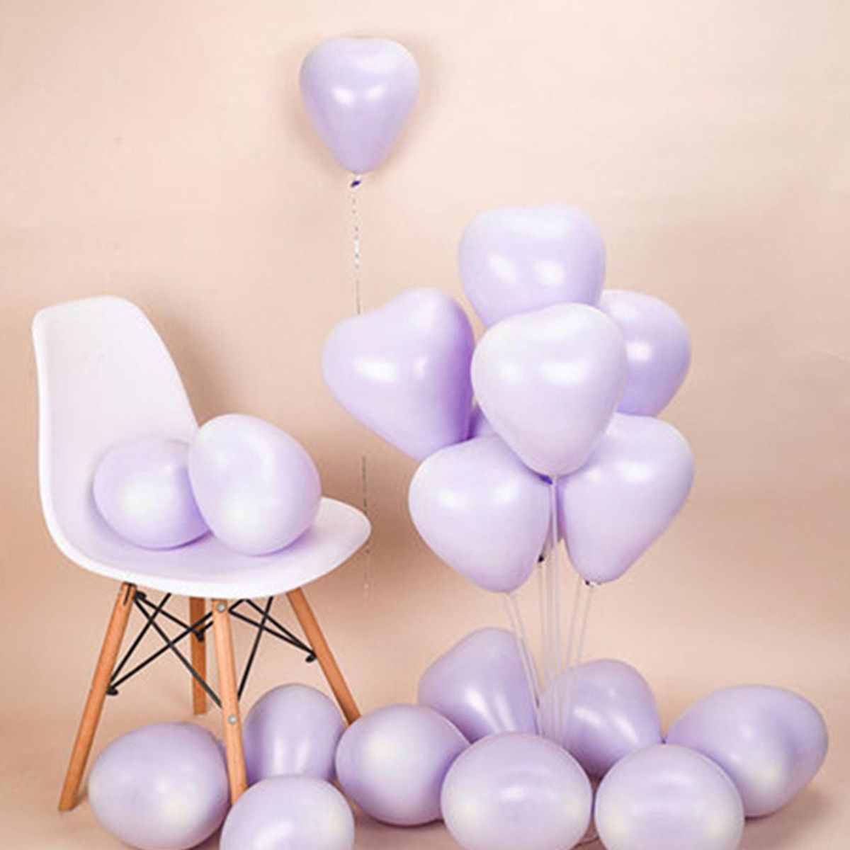 50Pcs Balloon Toys Adult Kids Boy Girl Round Heart Shape Birthday Balloons Purple