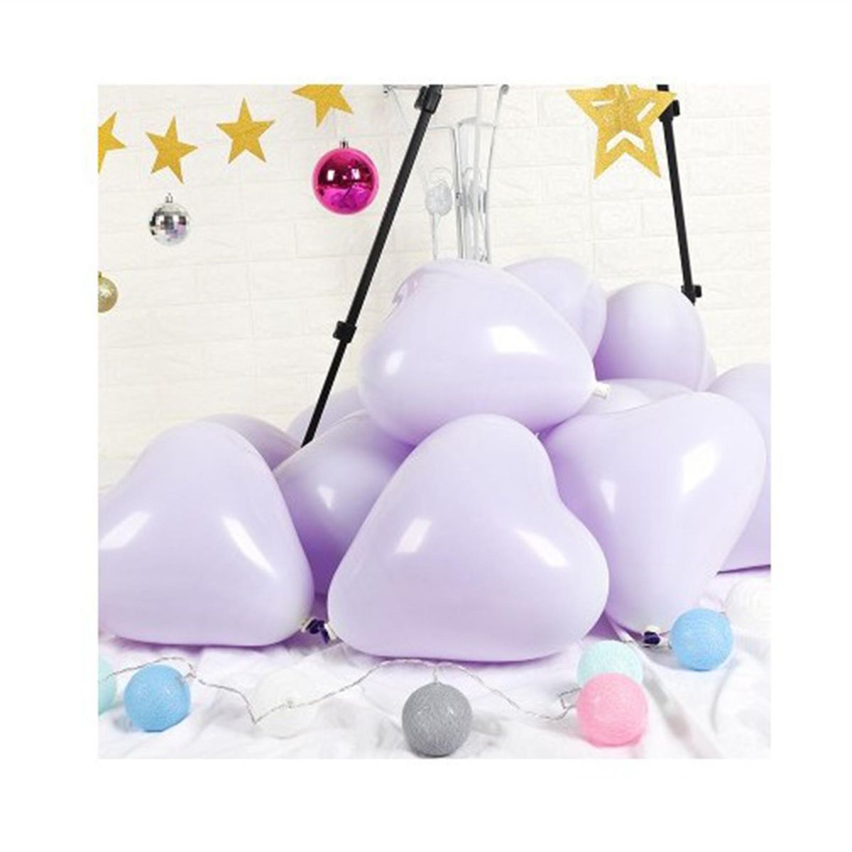 50Pcs Balloon Toys Adult Kids Boy Girl Round Heart Shape Birthday Balloons Purple