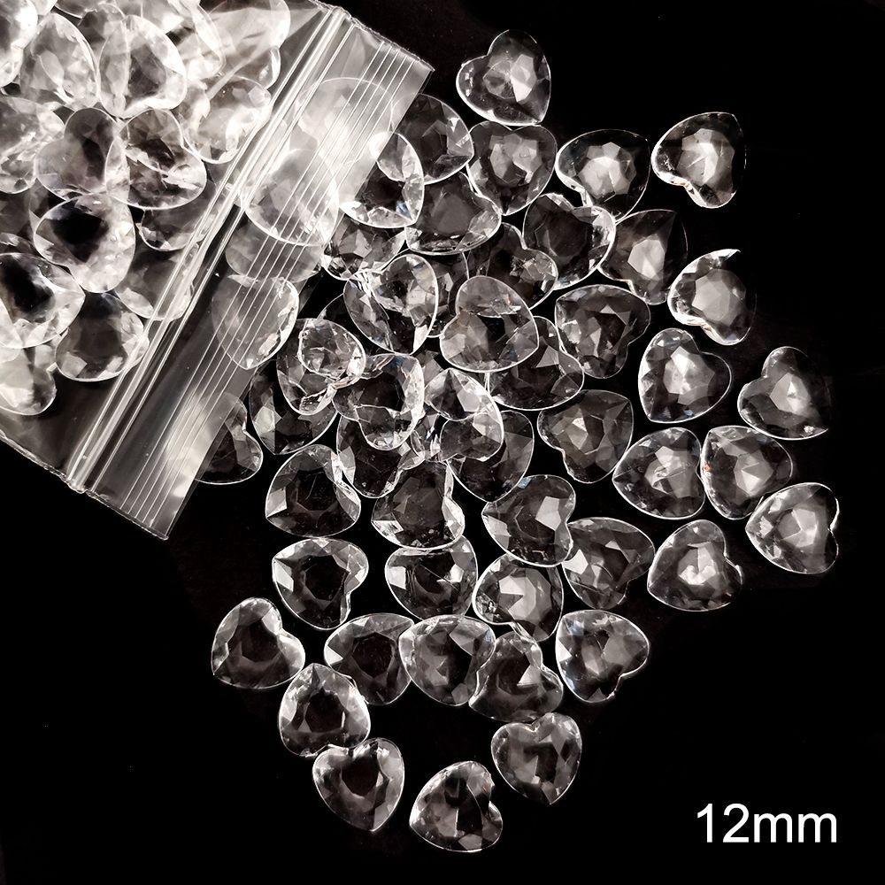 Acrylic Heart Confetti Scatter Crystal Beads Wedding Party Decor PVC-12mm CLEAR