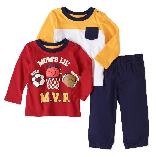 Baby Boys' Long Sleeve T-Shirts & Joggers - 3 Pieces