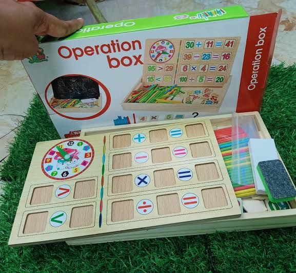 Maths Operation Box With Board, Counting Sticks & Arithmetic Symbols