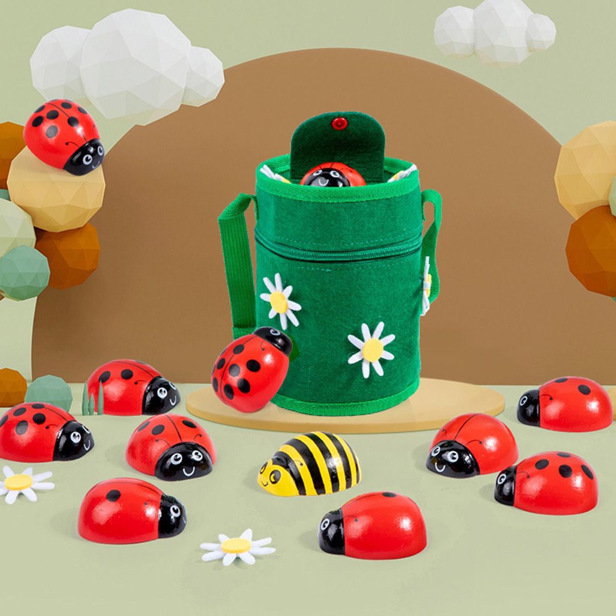 1 Set Learning Game Toy Wood Invertebrate Math Toy