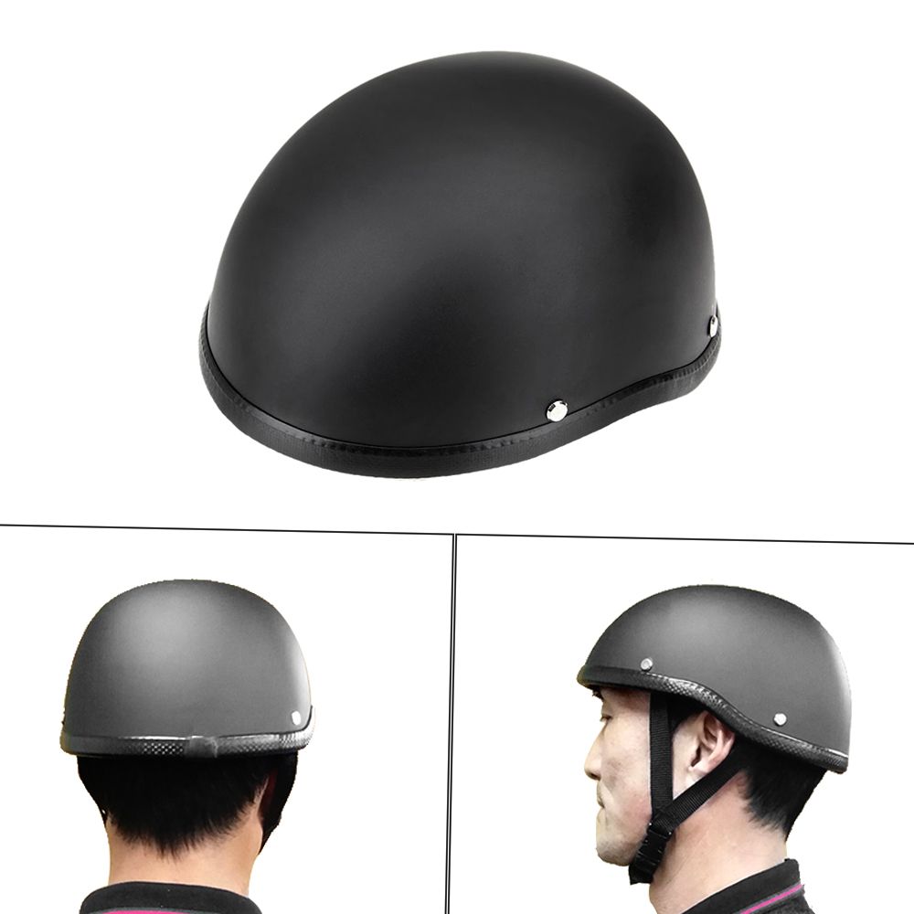 Motorcycle Half Open Face Helmet Matt Black Protection Shell