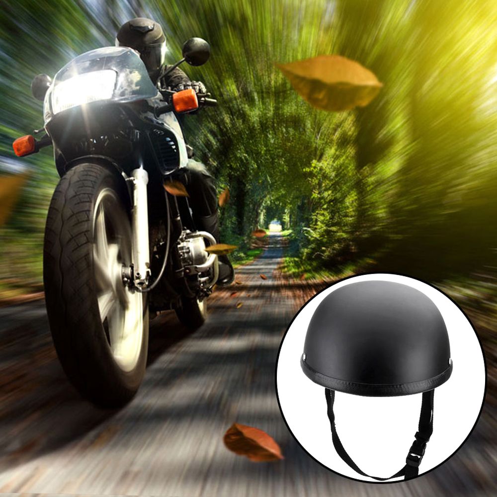 Motorcycle Half Open Face Helmet Matt Black Protection Shell