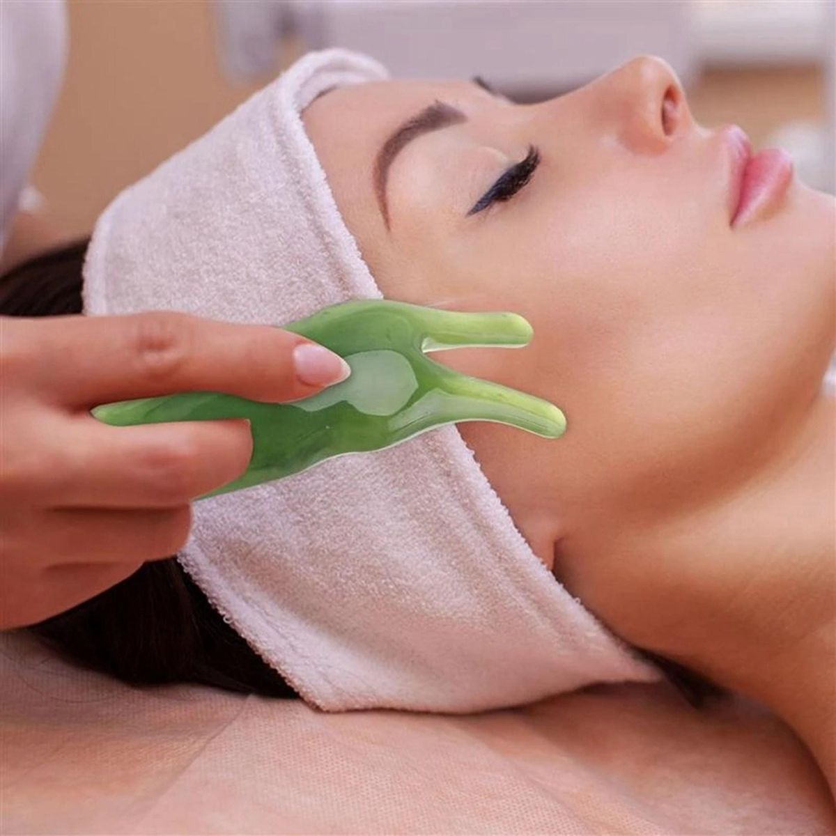 10Pcs Beautiful Massage Guasha Scraping Body Scraper Face Massager Gua Sha Eye Nose Y Face Board SPA Tool Dark Green