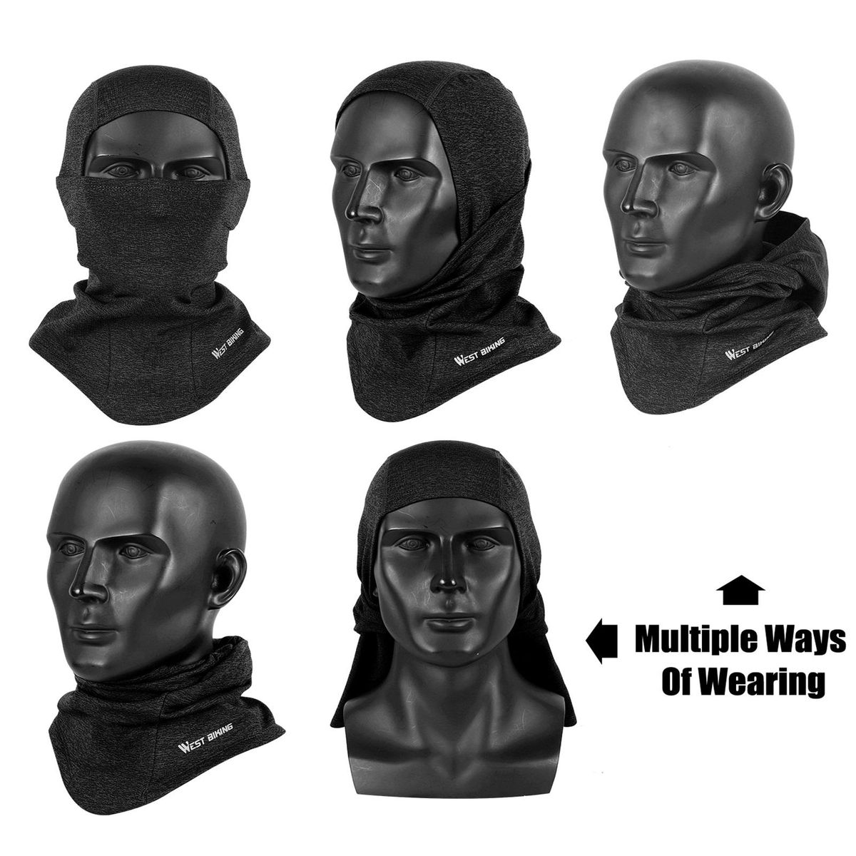 Thermal Face Mask Wind-proof Cycling Neck Warmer Motorcycle Under Helmet Lining Mask Caps Ultimate Thermal Retention Hat  for Running Cycling Skiing & Winter Sports