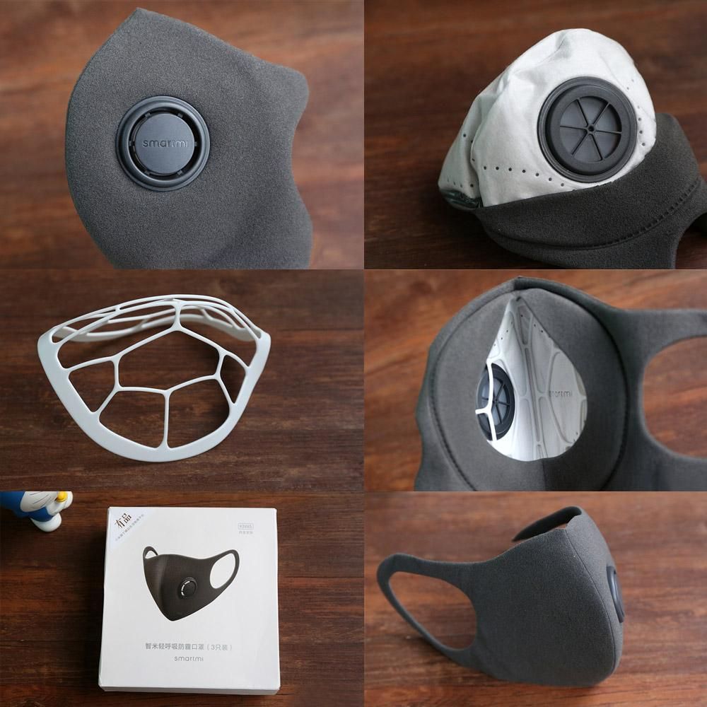 Smartmi Anti-Pollution Air Sport Face Mask Respirators Block PM2.5 Haze Anti-haze Adjustable Ear Hanging 3D Design Comfortable with Ventilating Valve
