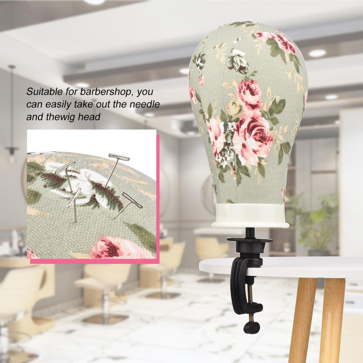 Bestauty 23 Inch Wig Head Canvas Block Head Mannequin Head Wig Display Styling Head with Stand T-Pins C-Pins Hair Clip Hair Comb Wig Cap