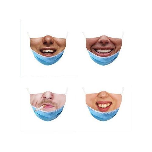 3D Breathable And Dustproof Funny Washable Mask 8 Piece