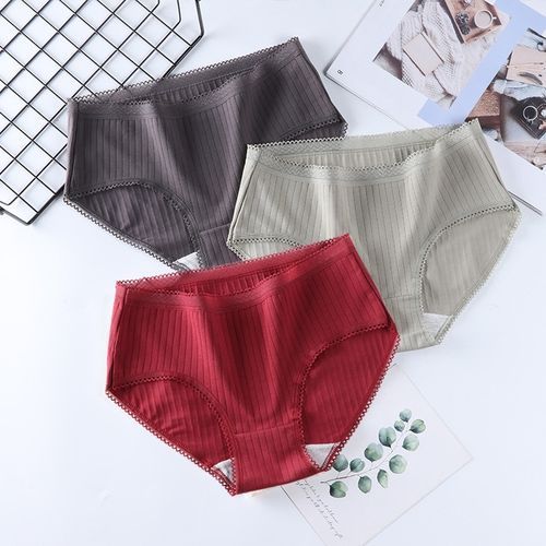 3Pcs Women Panties Lady Seamless High Waist Briefs Women Y Lingerie Intimates