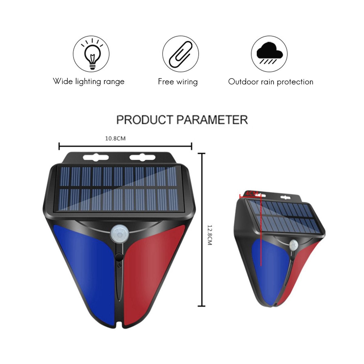 Wireless Solar Powered Alarm Human Body Sensing Light