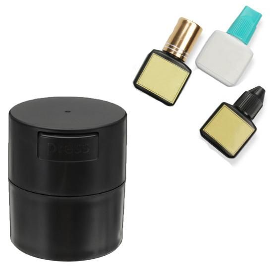 Eyelash Glue Storage Tank Eyelashes Extension Glue Adhesive Stand Jar Activated Sealed Box 4 Cells Container Black