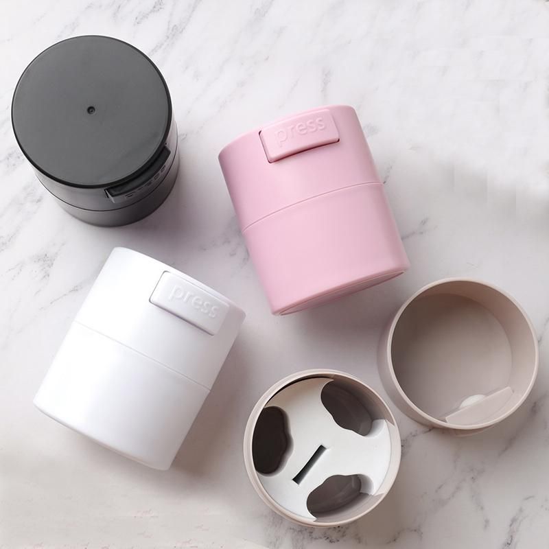 Eyelash Glue Storage Tank Eyelashes Extension Glue Adhesive Stand Jar Activated Sealed Box 4 Cells Container Black