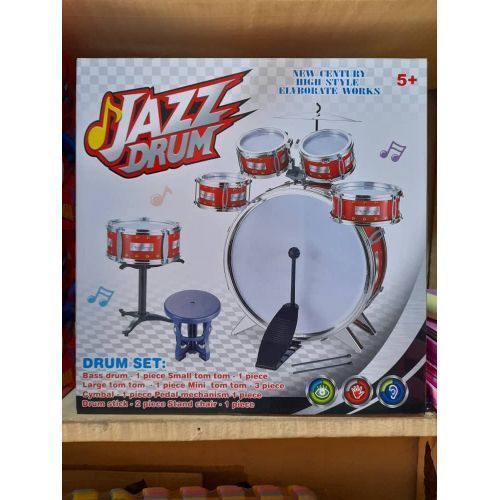 Fun Jazz Drum Toy Set For Kids With Stool 5+