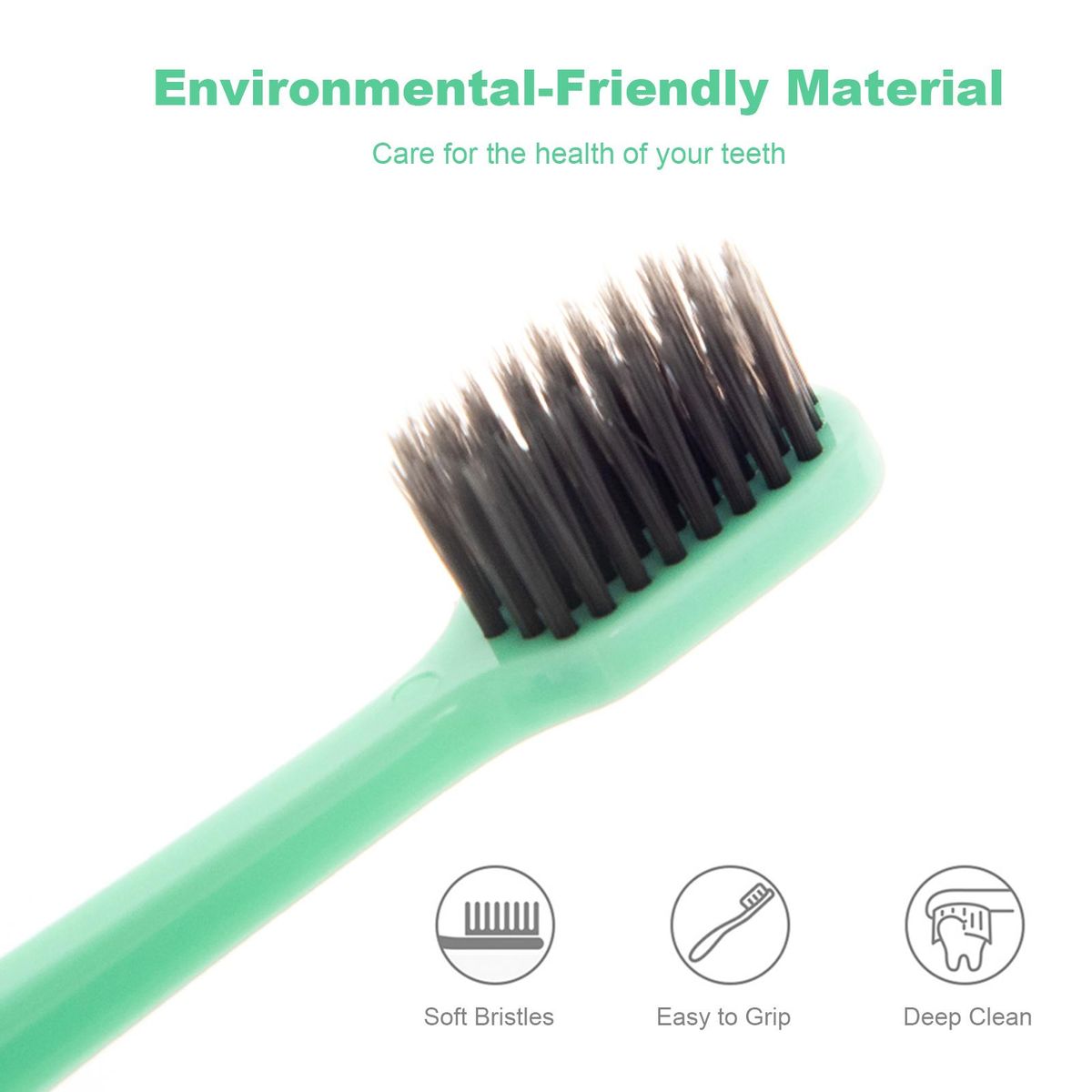 5Pcs Family Pack Soft Bristles Tooth Brushes Pure Color Binchoutan Elements Individually Wrapped Toothbrushes
