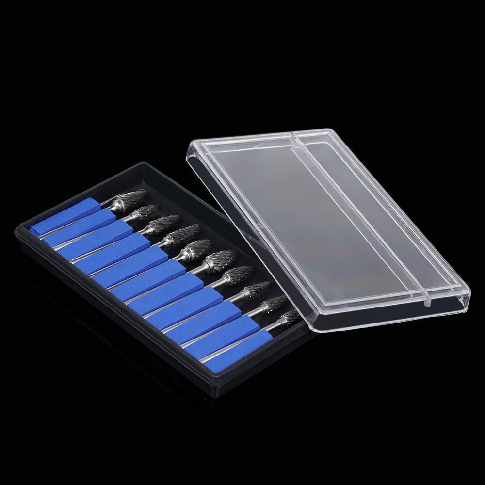 10pcs Tungsten Steel Nitrate Carbide Burs Drills Dental High Speed Grinding Heads Dentistry Equipment Teeth Polishing & Smoothing Dental Tool