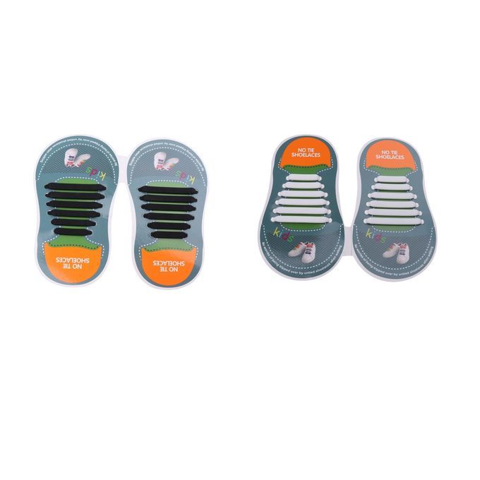 2Pcs No Tie Elastic Shoe Laces Waterproof Silicone Trainers Kids